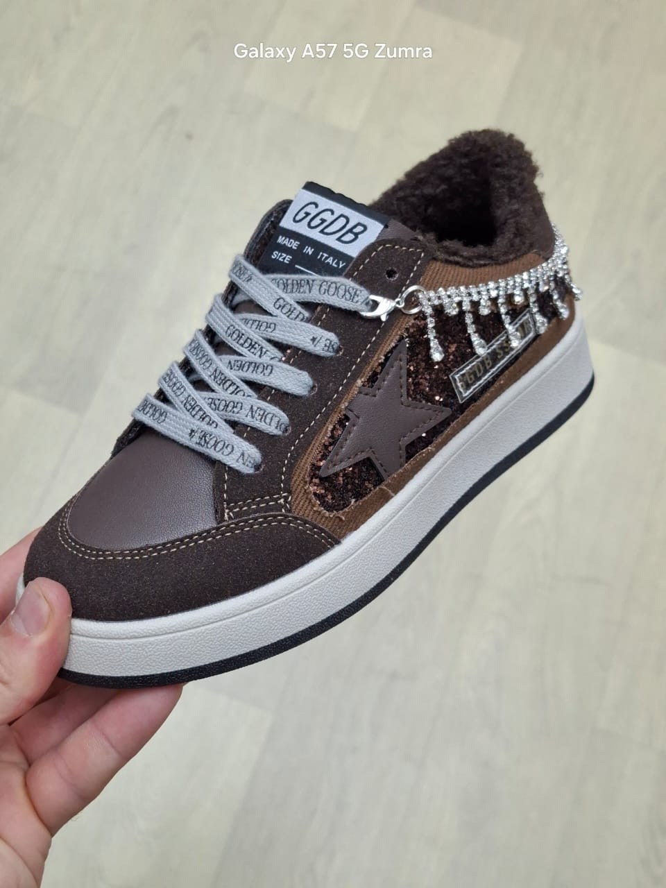 кеды зимние женские golden goose модель 618592,,кеды golden goose,кеды с мехом,кеды