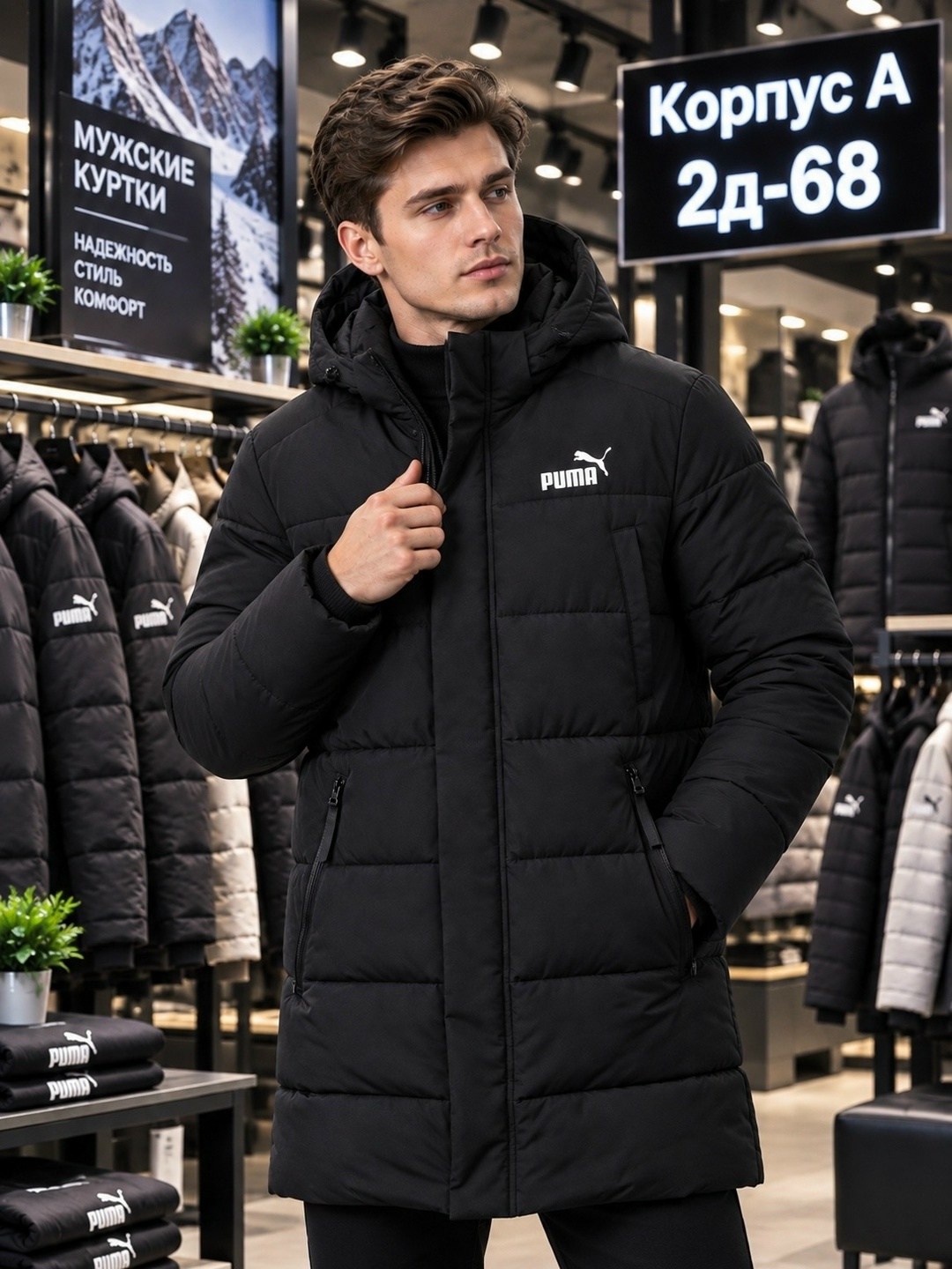 мужской пуховик puma,мужская зимняя куртка puma,мужская зимняя куртка пума,зимняя куртка puma,мужская куртка puma