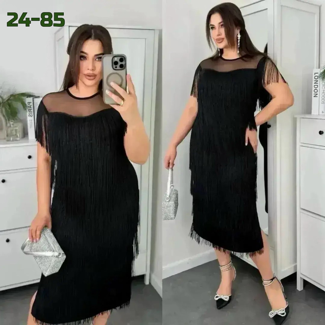 платье с бахромой,платье женская,платье с бахромой для полных,нарядное платье,платье