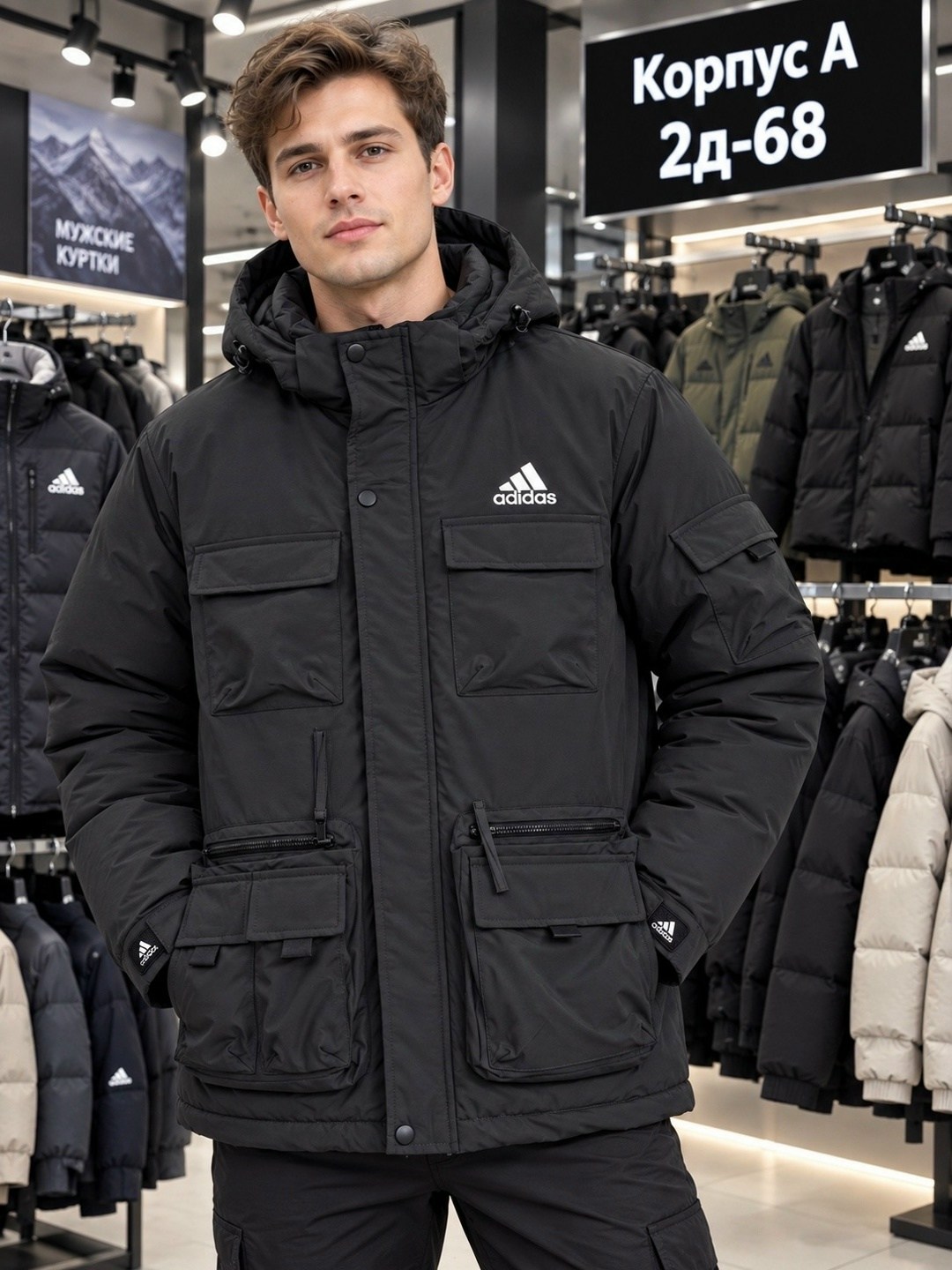 зимняя куртка adidas мужская,куртка зимняя мужская adidas ( цвет черный ),зимняя куртка adidas,мужской пуховик adidas originals цвет black,куртка мужская adidas gt1699