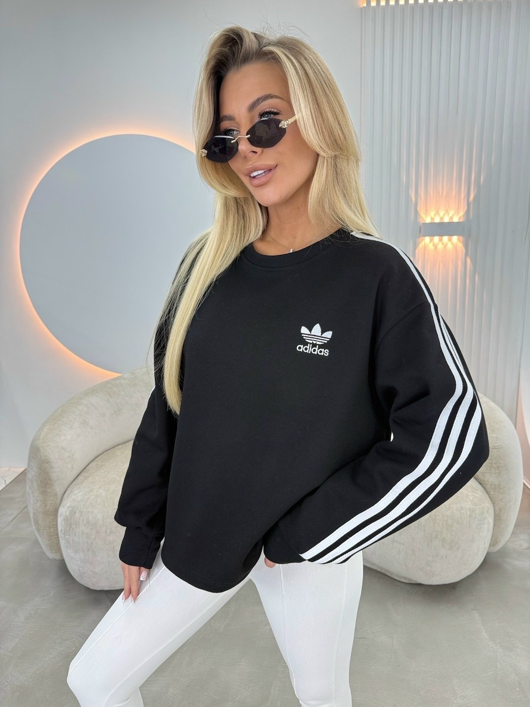 свитшот adicolor oversize adidas original,свитшот женский adidas,толстовка женская adidas,свитшот адидас оверсайз,толстовка свободного кроя adidas розовый