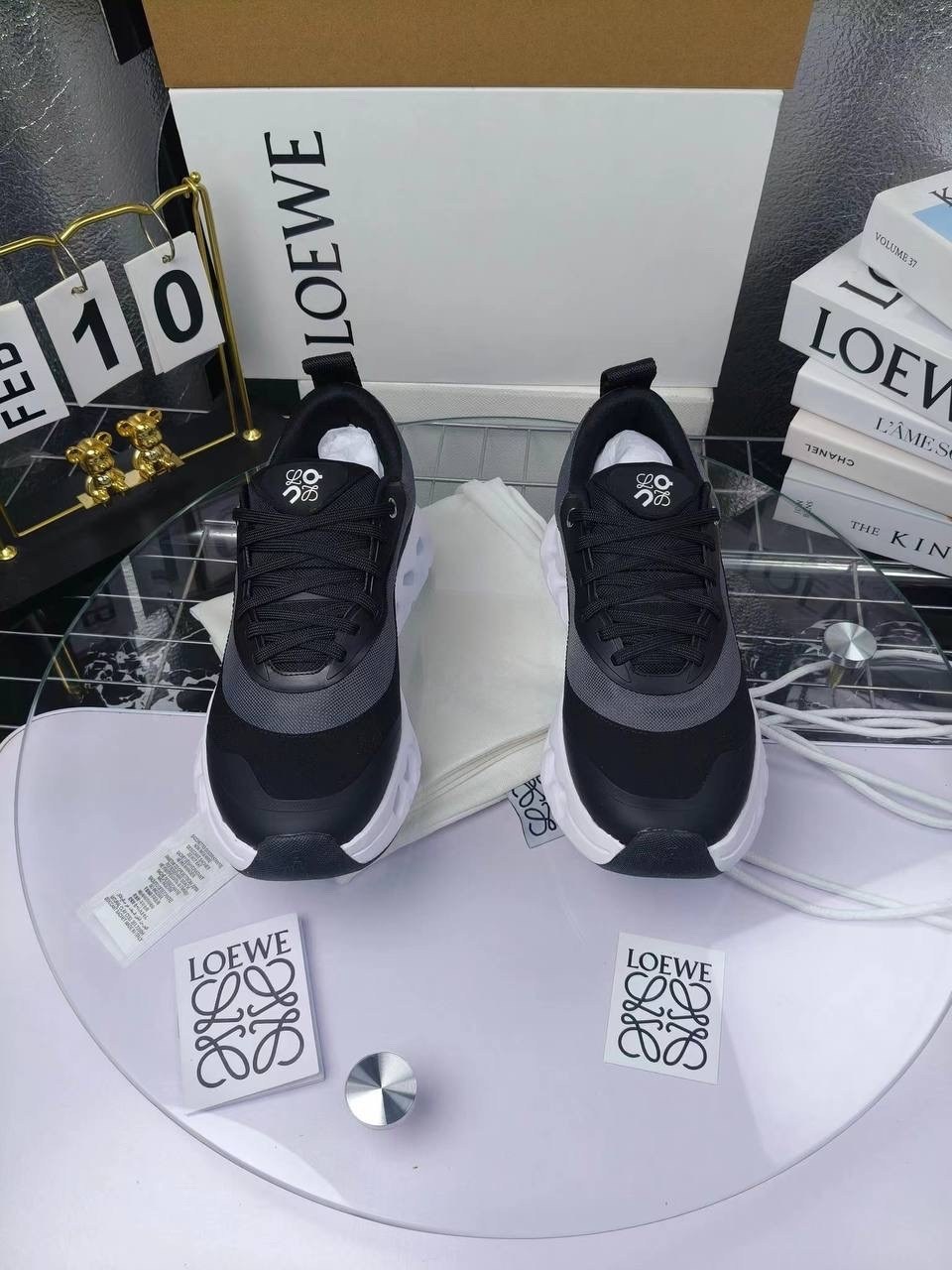 кроссовки loewe,женские черные кроссовки loewe x on cloudtilt,кроссовки,мужской кроссовки,