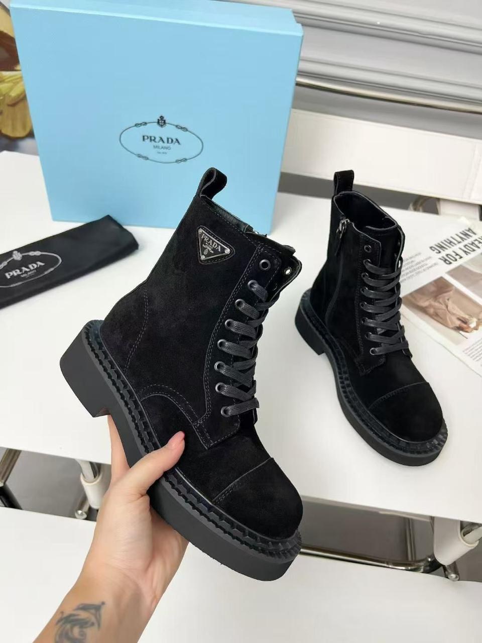 кожаные ботинки prada,ботинки прада,женские кожаные ботинки,ботинки prada,ботинки женские