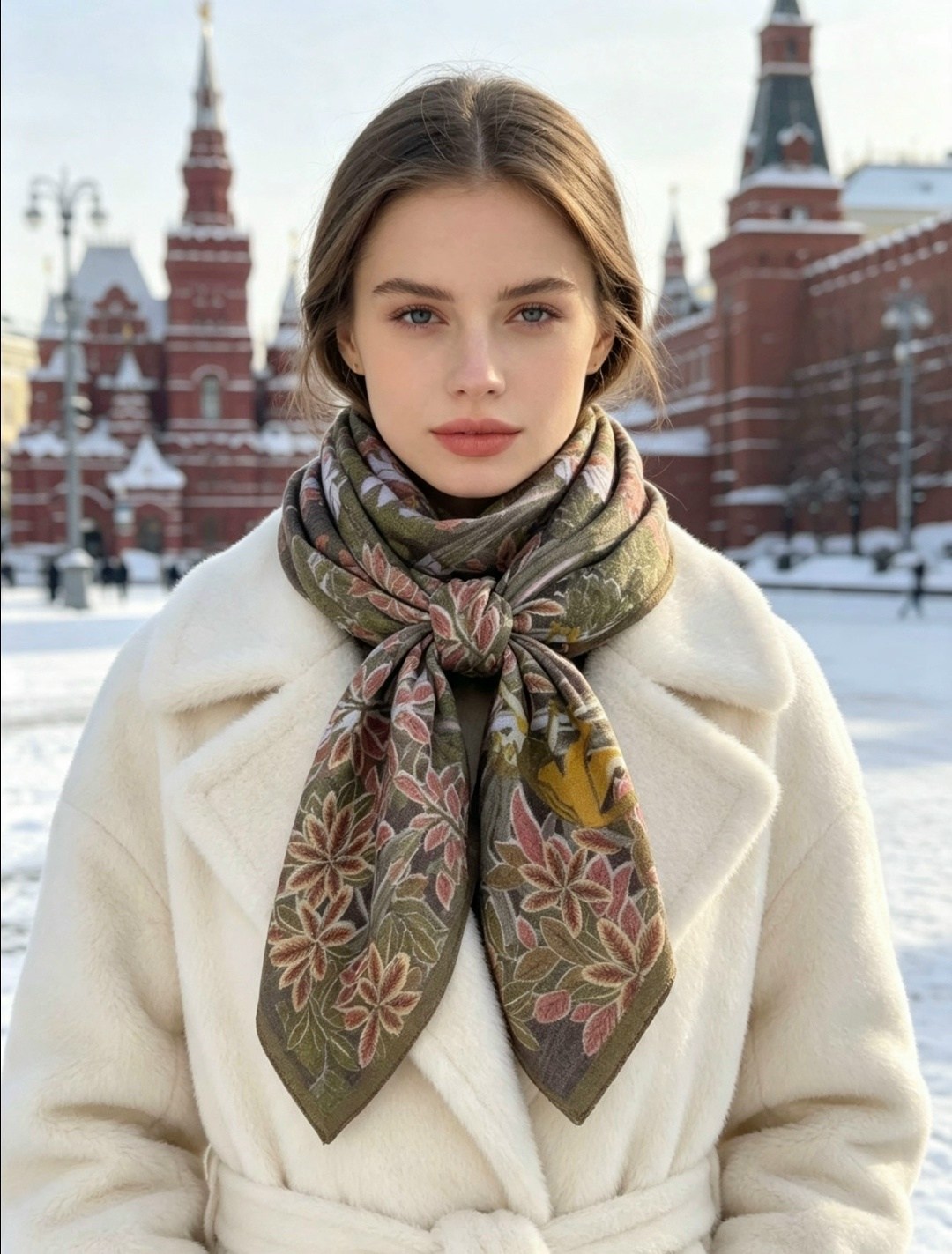 девушка,шелковый платок,женские платки,шарфы для женщин,красивая русская женщина