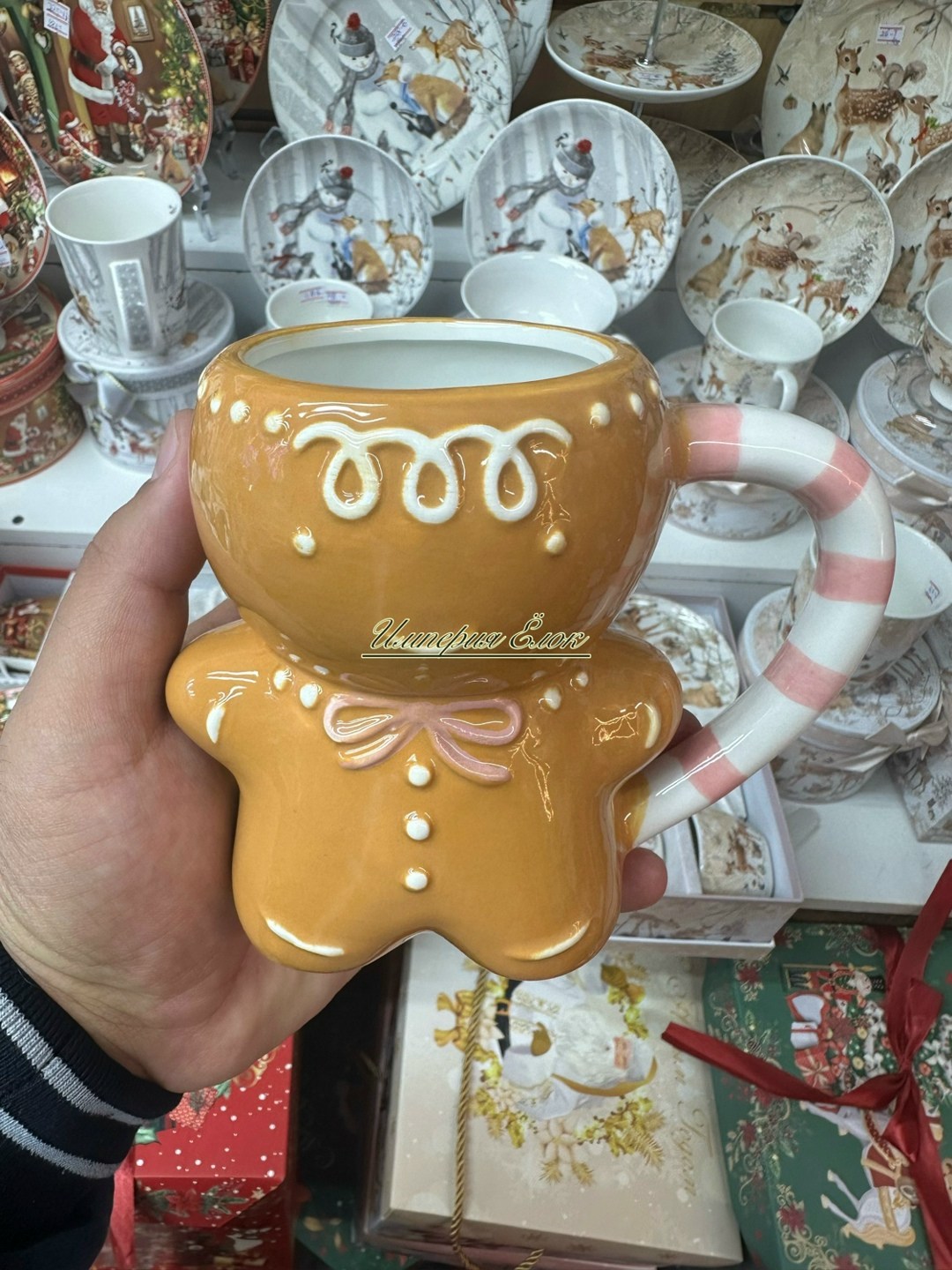 christmas gingerbread men,новогодняя посуда,кружка новогодняя пряничный человечек 470 мл ваниль,кружка,кружка новогодняя пряничный человечек 470 мл