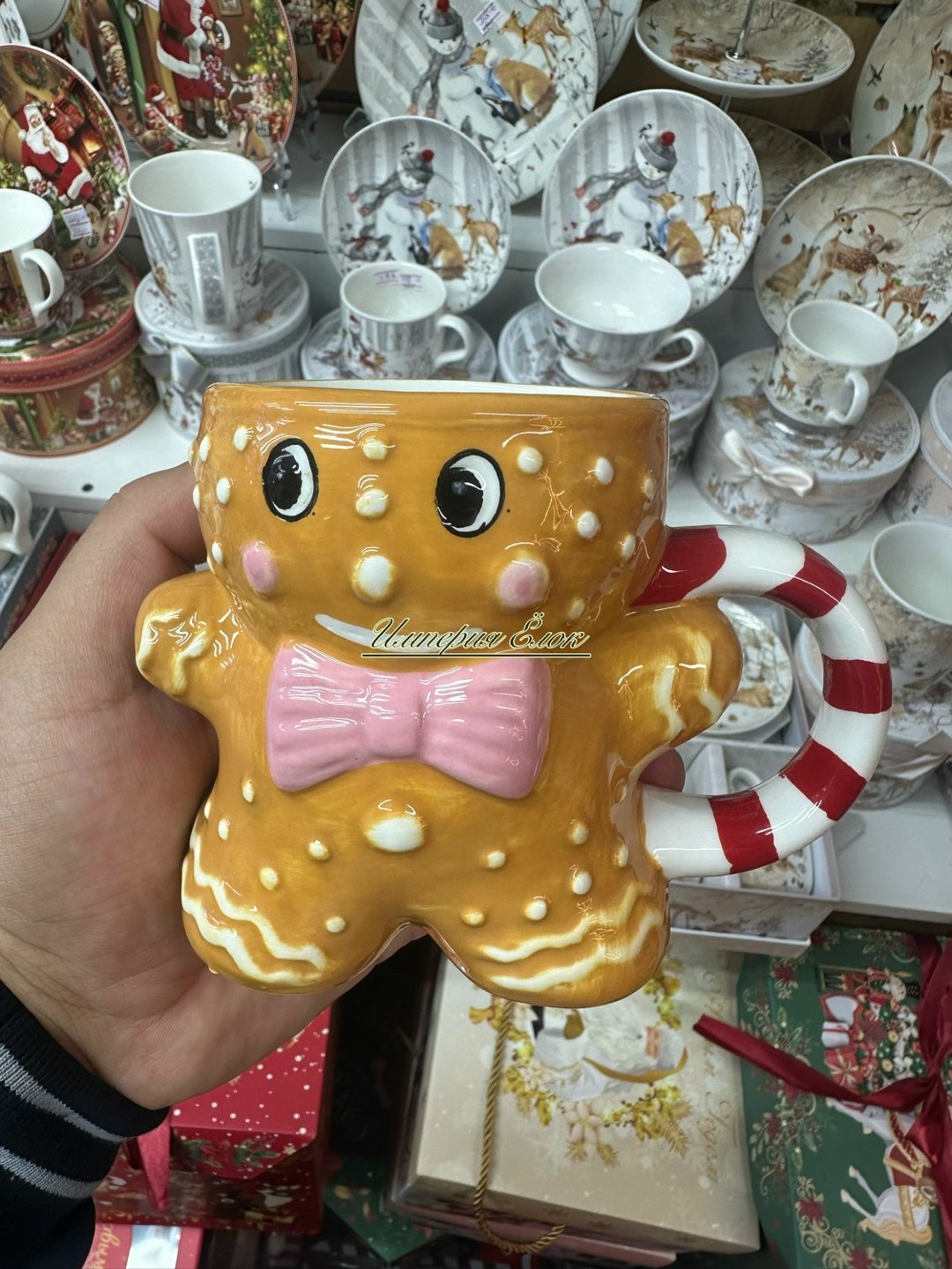 christmas gingerbread men,новогодняя посуда,кружка новогодняя пряничный человечек 470 мл ваниль,кружка,кружка новогодняя пряничный человечек 470 мл