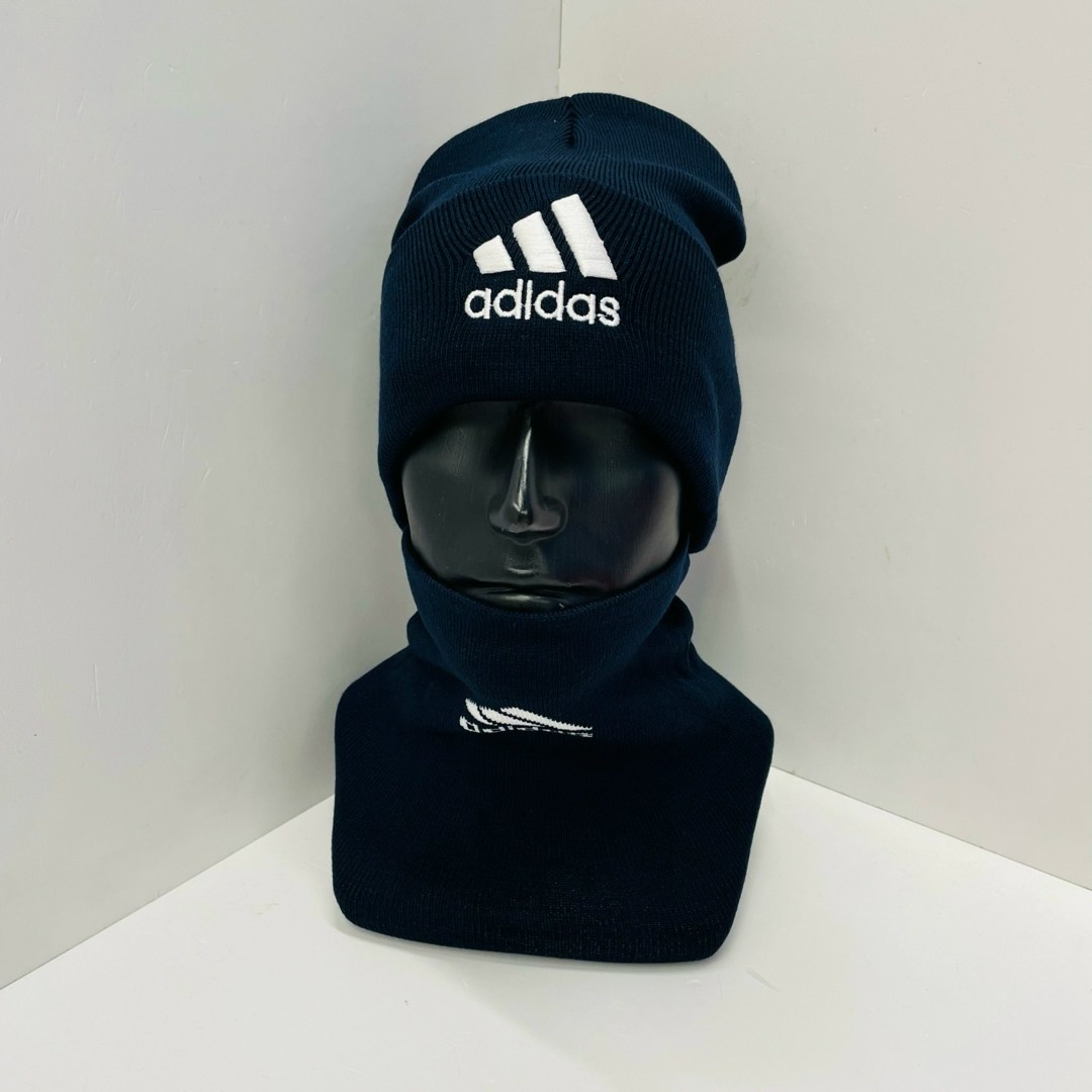 шапка мужская adidas,комплект шапка снуд,снуд adidas,шапка снуд,шапка со снудом мужская