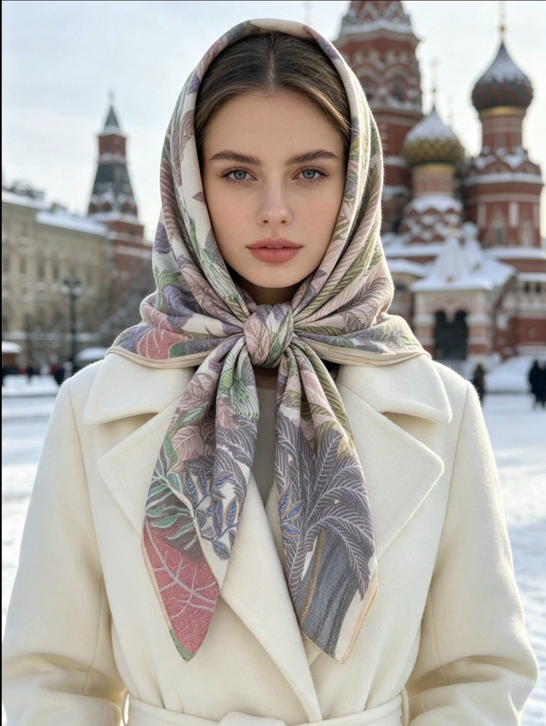 девушка,шелковый платок,женские платки,шарфы для женщин,красивая русская женщина