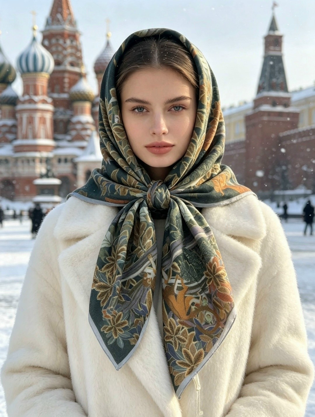 девушка,шелковый платок,женские платки,шарфы для женщин,красивая русская женщина