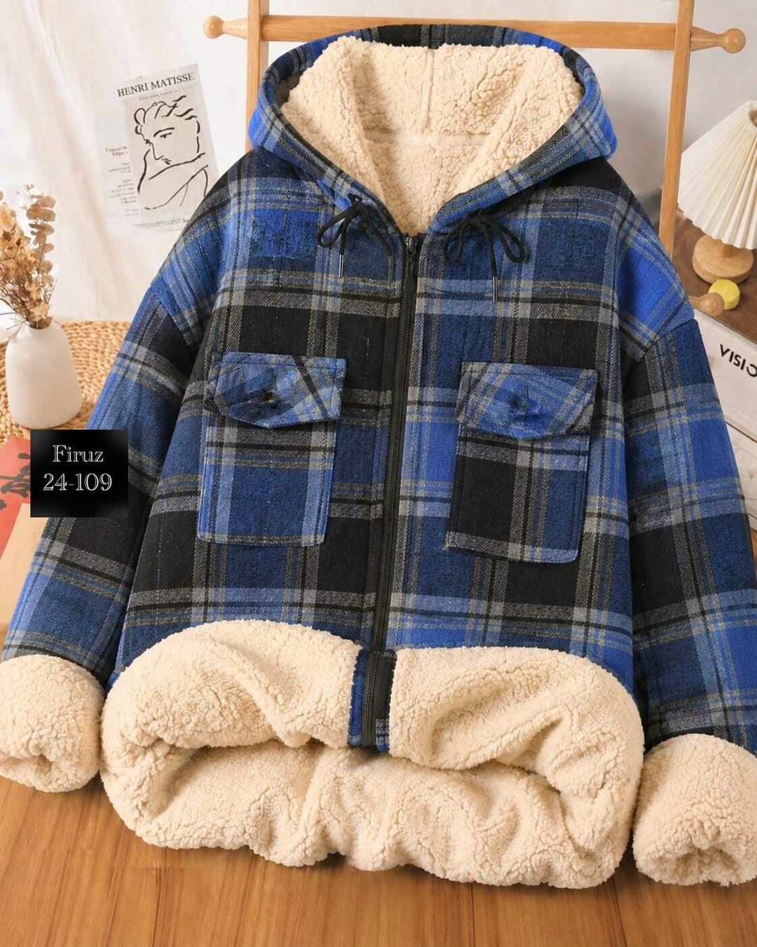 куртка в клетку,клетчатая куртка,пальто в клетку,пальто плюшевое,повседневная куртка