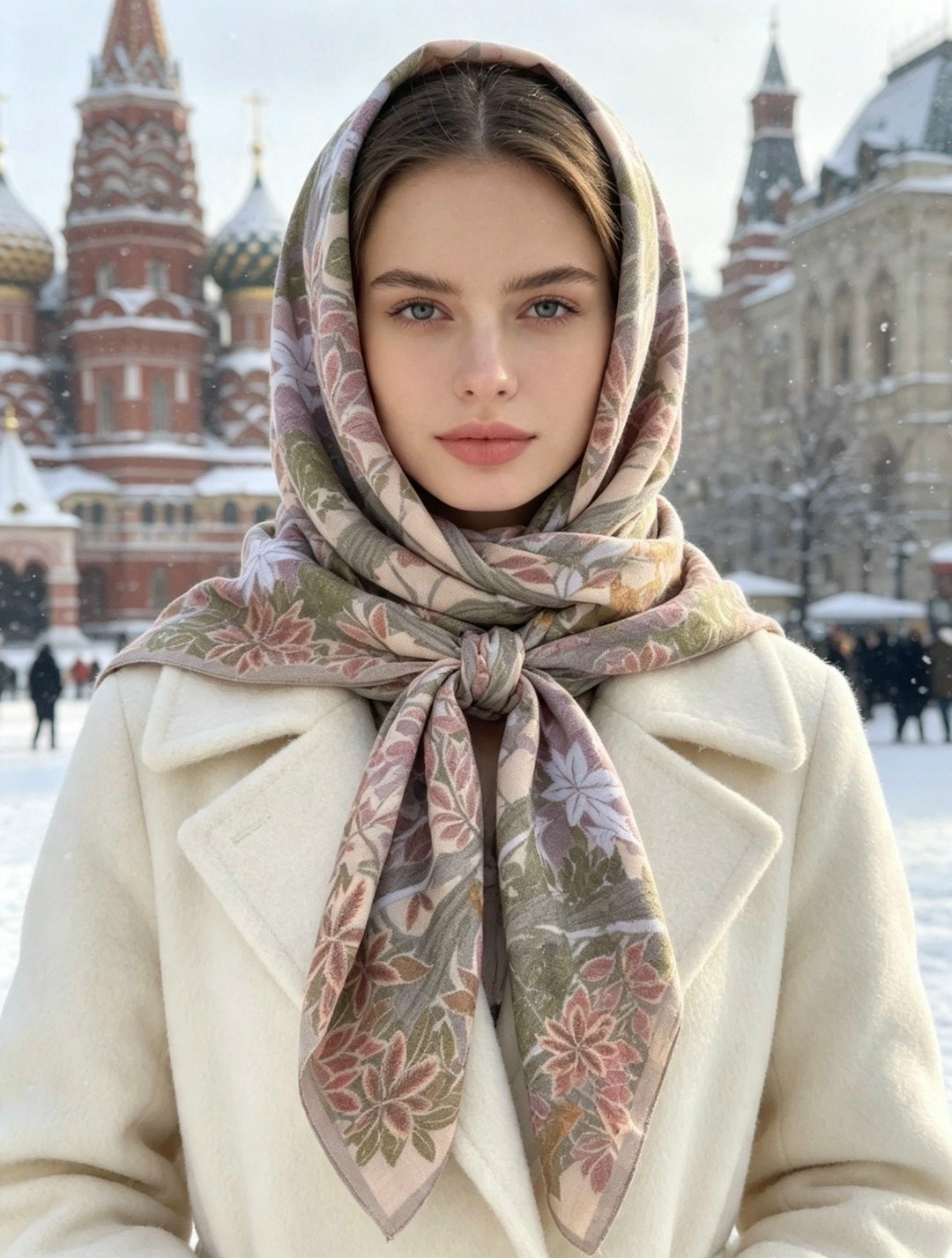 девушка,шелковый платок,женские платки,шарфы для женщин,красивая русская женщина