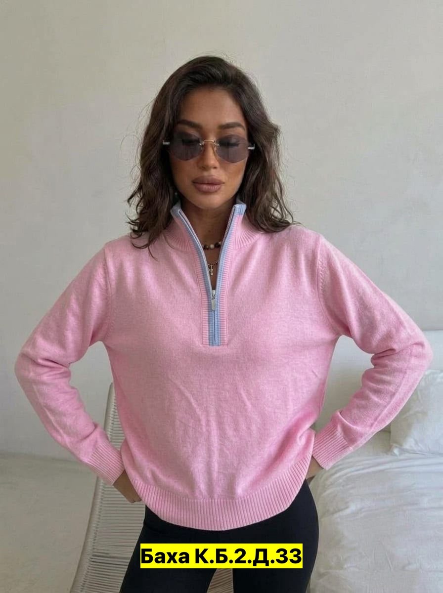 свитер с горлом на молнии оверсайз kk fashion,женская кофта,стильная кофта,кофта,женский свитер