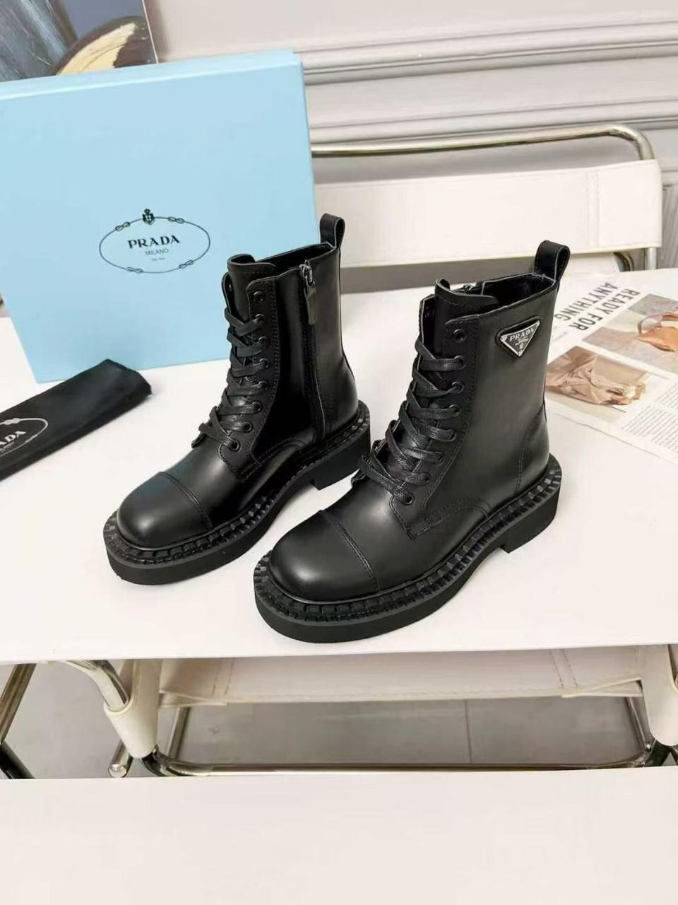 кожаные ботинки prada,ботинки прада,женские кожаные ботинки,ботинки prada,ботинки женские