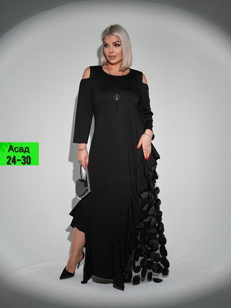 женская платье,элегантное женское платье,платье вечернее трикотаж ka fashion 280330032,платье черное,платье вечернее