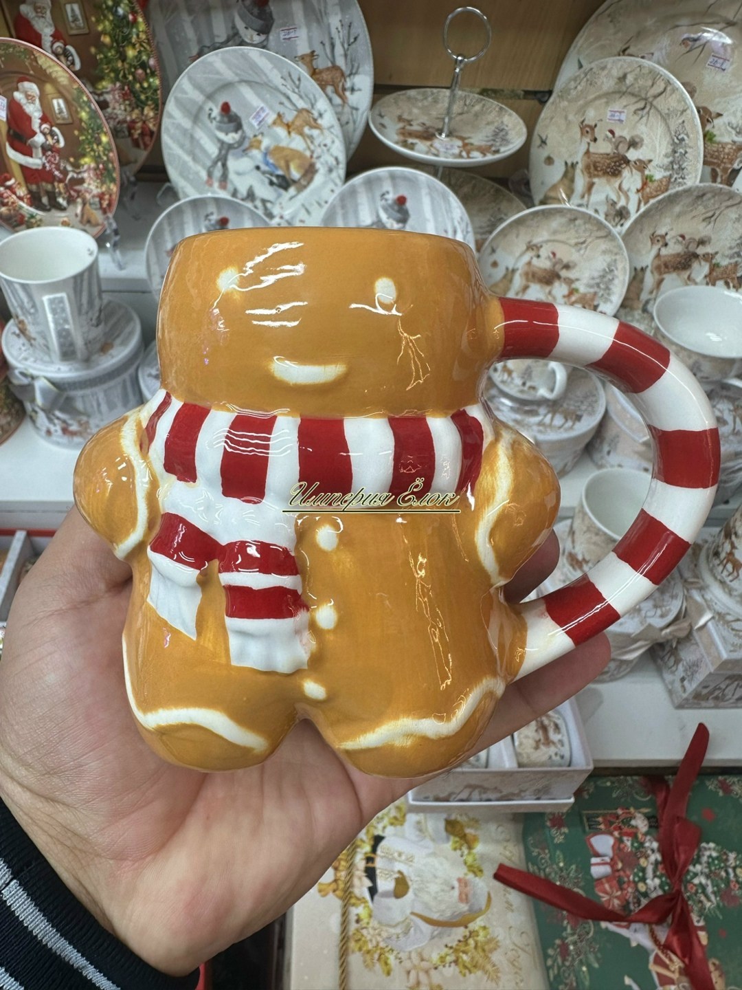 christmas gingerbread men,новогодняя посуда,кружка новогодняя пряничный человечек 470 мл ваниль,кружка,кружка новогодняя пряничный человечек 470 мл