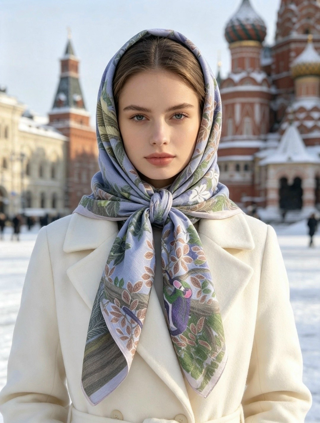 девушка,шелковый платок,женские платки,шарфы для женщин,красивая русская женщина