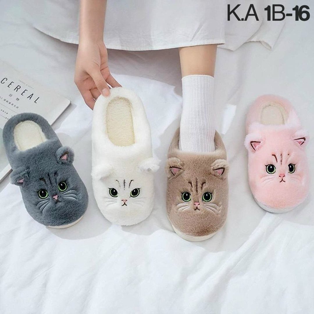 тапки женские зимние плюшевые с мультяшным котом,тапки коты,тапочки котята,тапки женские зимние плюшевые мультяшный кот,