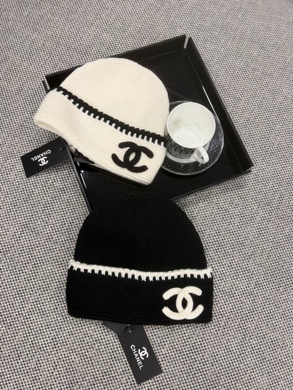 шапка chanel,шапка шанель,вязаная шапка chanel,шапка вязаная теплая,черный chanel,шапка шанель вязаная