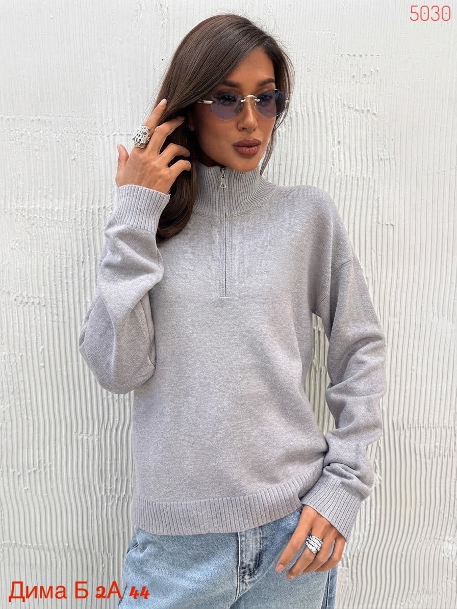 джемпер женский,женская кофта,свитер оверсайз с горлом на молнии kk fashion,свитшот женская,свитер женский белый