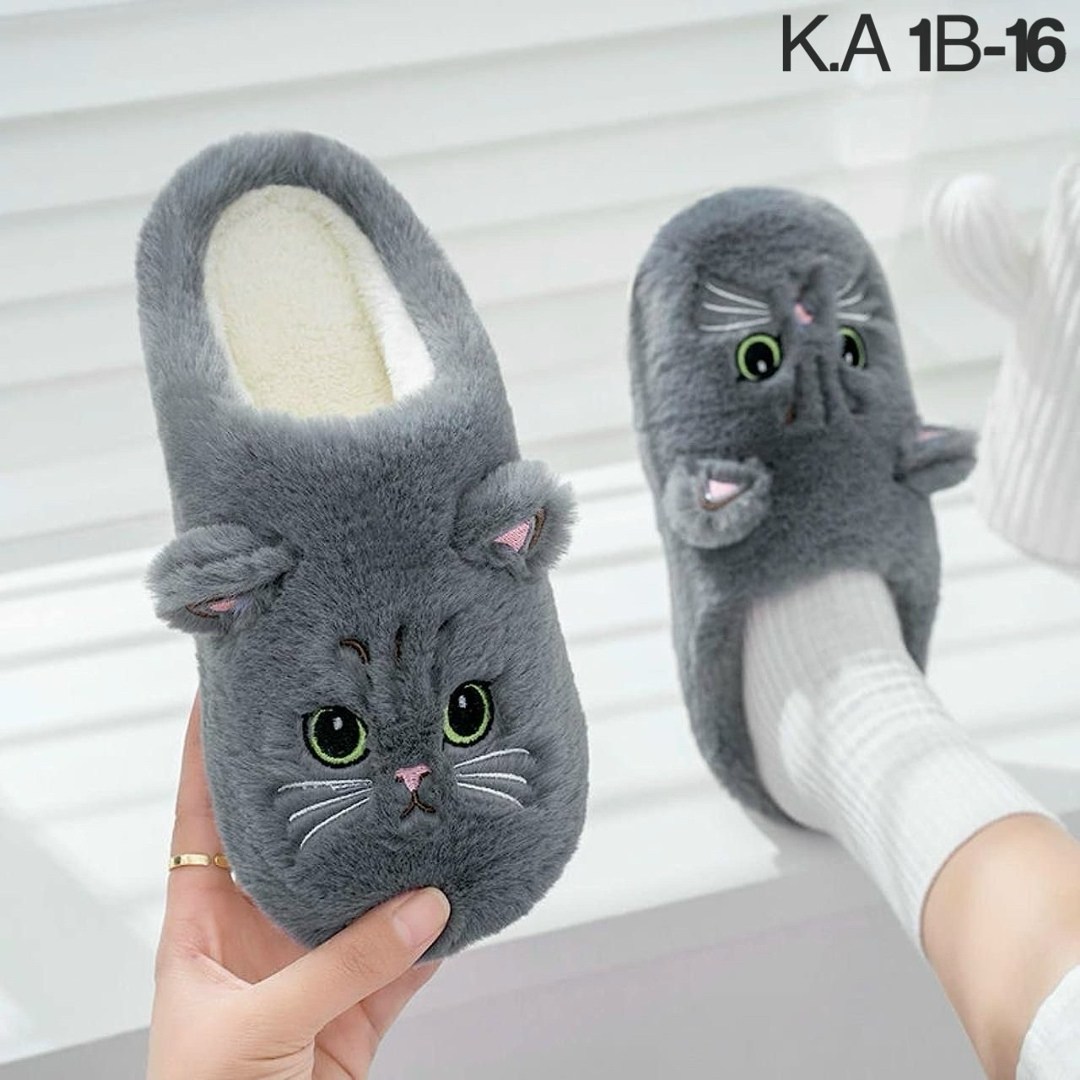 тапки женские зимние плюшевые с мультяшным котом,тапки коты,тапочки котята,тапки женские зимние плюшевые мультяшный кот,