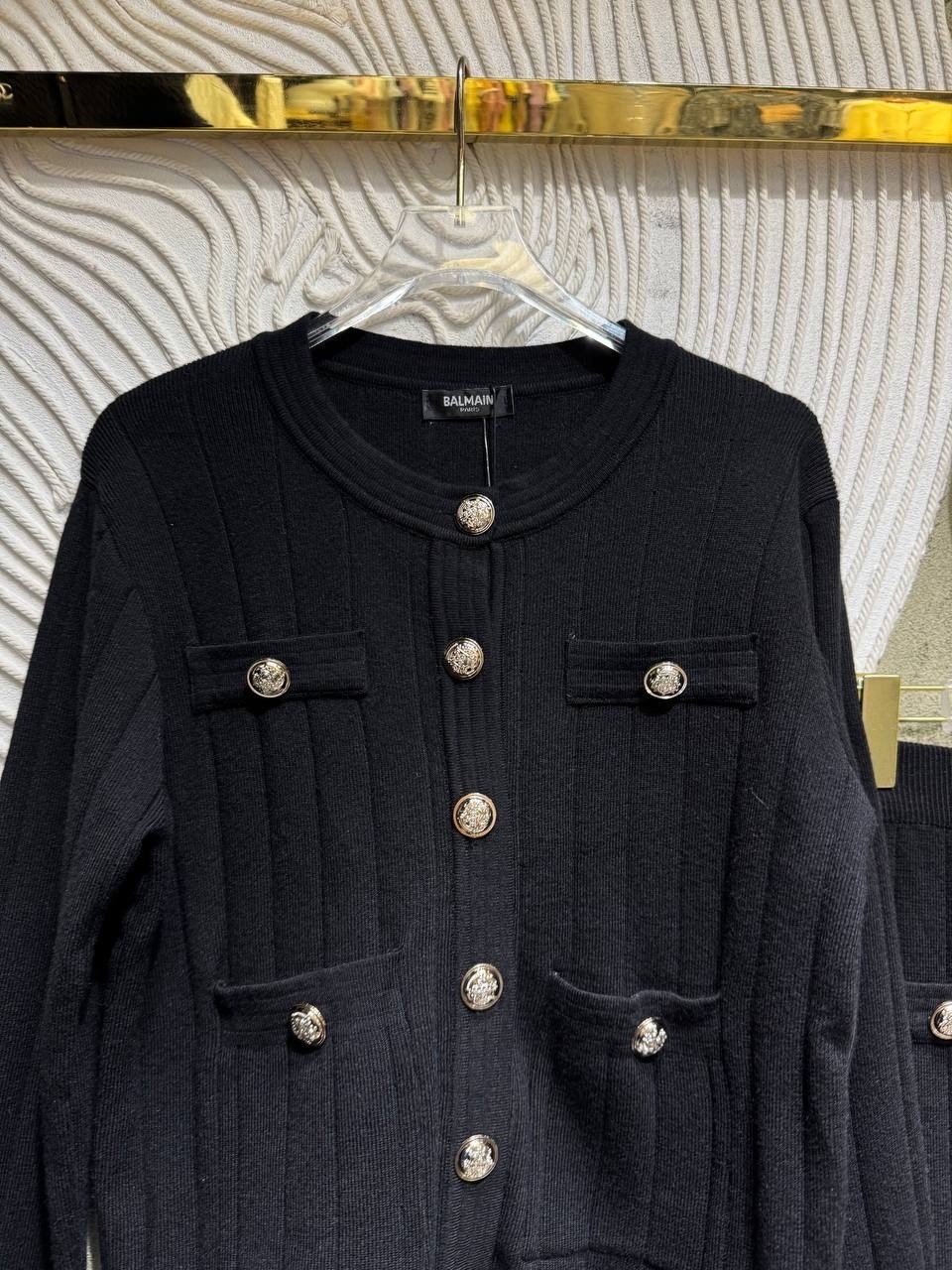 женское платье-пиджак balmain чёрного цвета,платье пиджак balmain,костюм с юбкой,костюм с юбкой женский,одежда женская