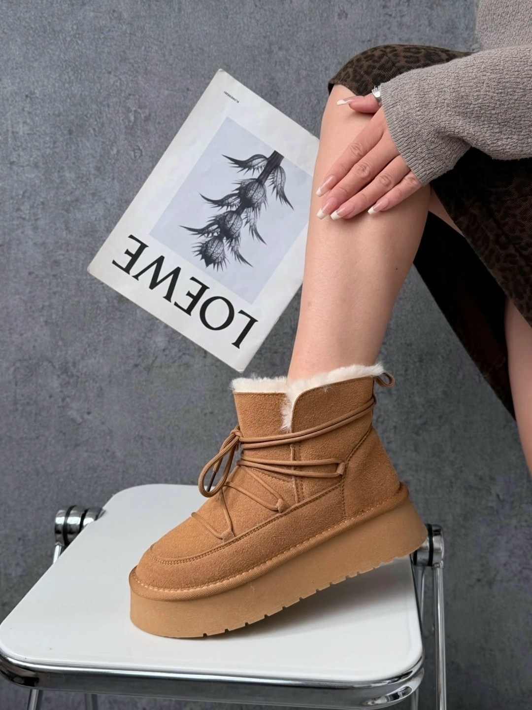 ,зимние ботинки inuikii classic low platform коричневый,женские угги,угги женские зимние,угги
