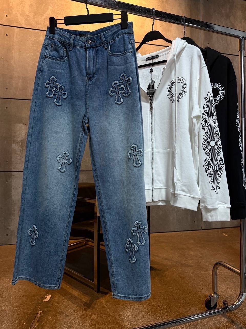 chrome hearts джинсы,джинсы с крестами бренд,джинсы с крестами,женские джинсы,джинсы модные