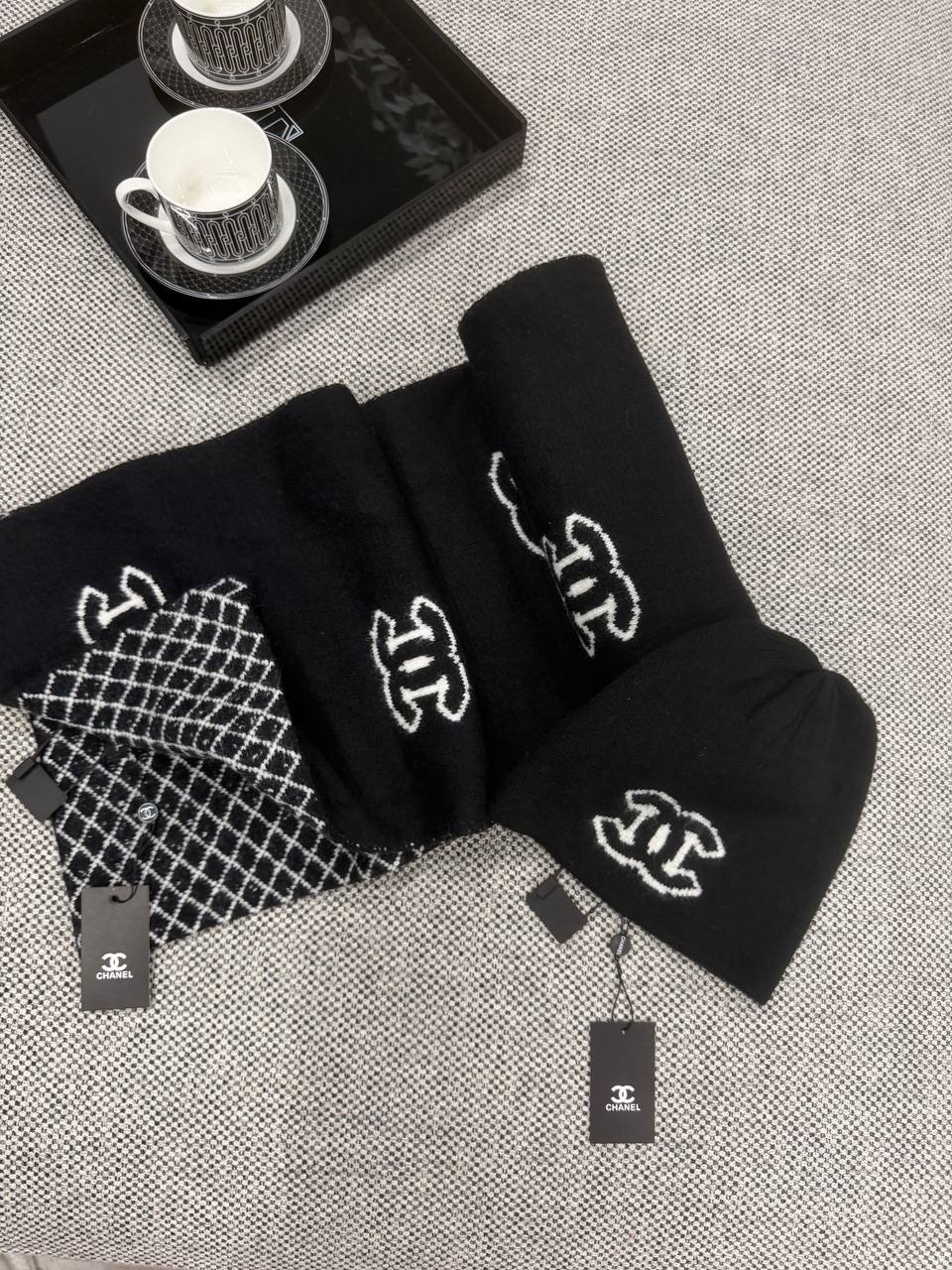 шарф chanel,шапка chanel,набор шапка и шарф,шарф шанель,комплект шарф