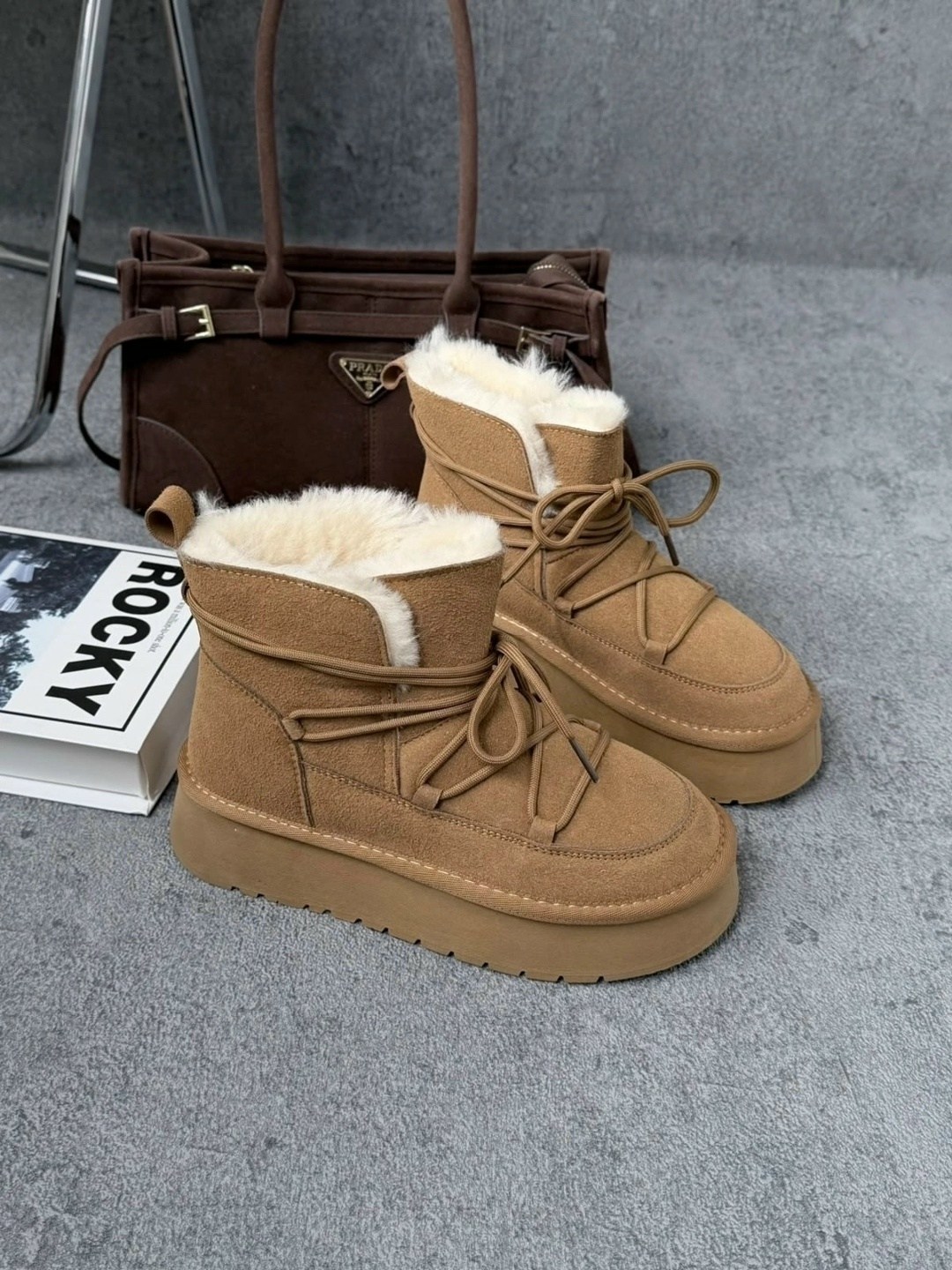,зимние ботинки inuikii classic low platform коричневый,женские угги,угги женские зимние,угги
