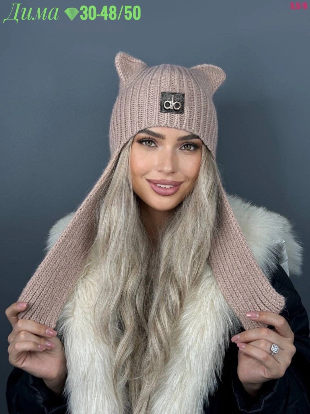 шапка с ушками трендовая теплая miu miu vichelle 556749020,шапка чепчик с ушками миу миу a&t fashion,шапка с ушками,шапка зимняя женская,шапка с ушками трендовая теплая miu miu