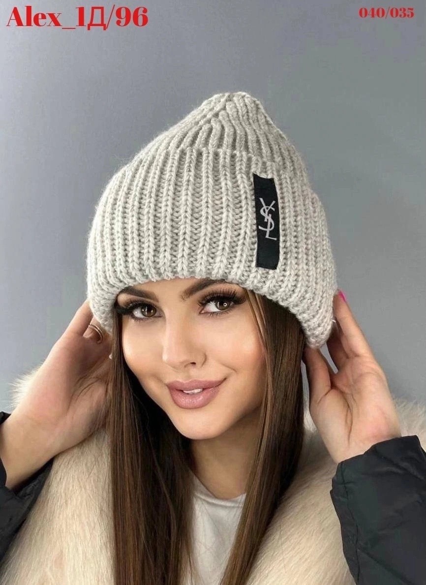шапка вязаная зимняя,модная шапка,шапка женская,шапка ysl,шапка