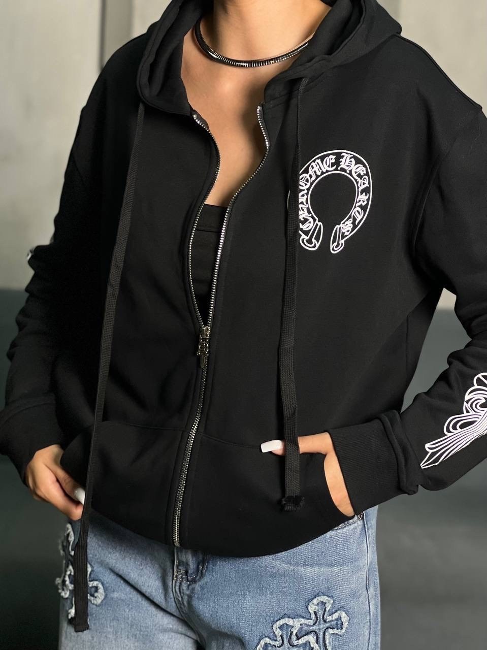 зип худи chrome hearts,chrome hearts hoodie,толстовка с капюшоном,худи chrome hearts,толстовка с капюшоном мужская