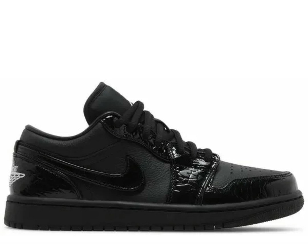 nike air jordan 1 low,nike air jordan 1 low se,air jordan 1 low,чёрные кроссовки nike air jordan 1 low se black croc,air jordan 1 low se