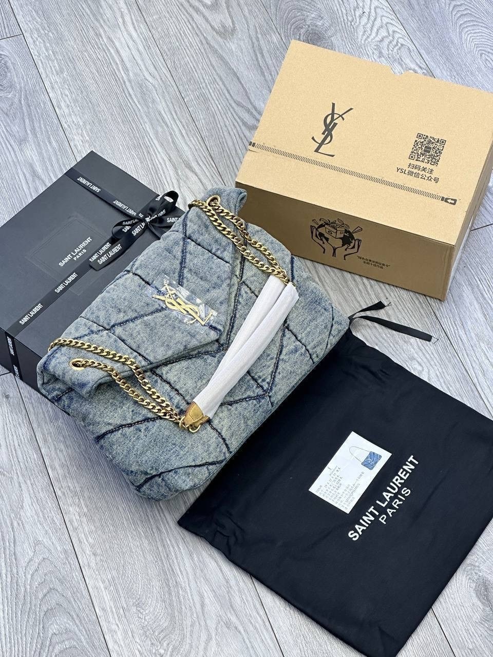 сумка-пуффер на плечо с монограммой loulou ysl джинсовая,yves saint laurent сумка,сумка женская yves saint laurent,сумка ysl,сумка
