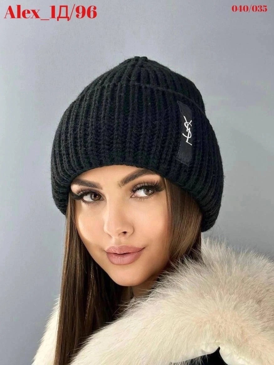 шапка вязаная зимняя,модная шапка,шапка женская,шапка ysl,шапка