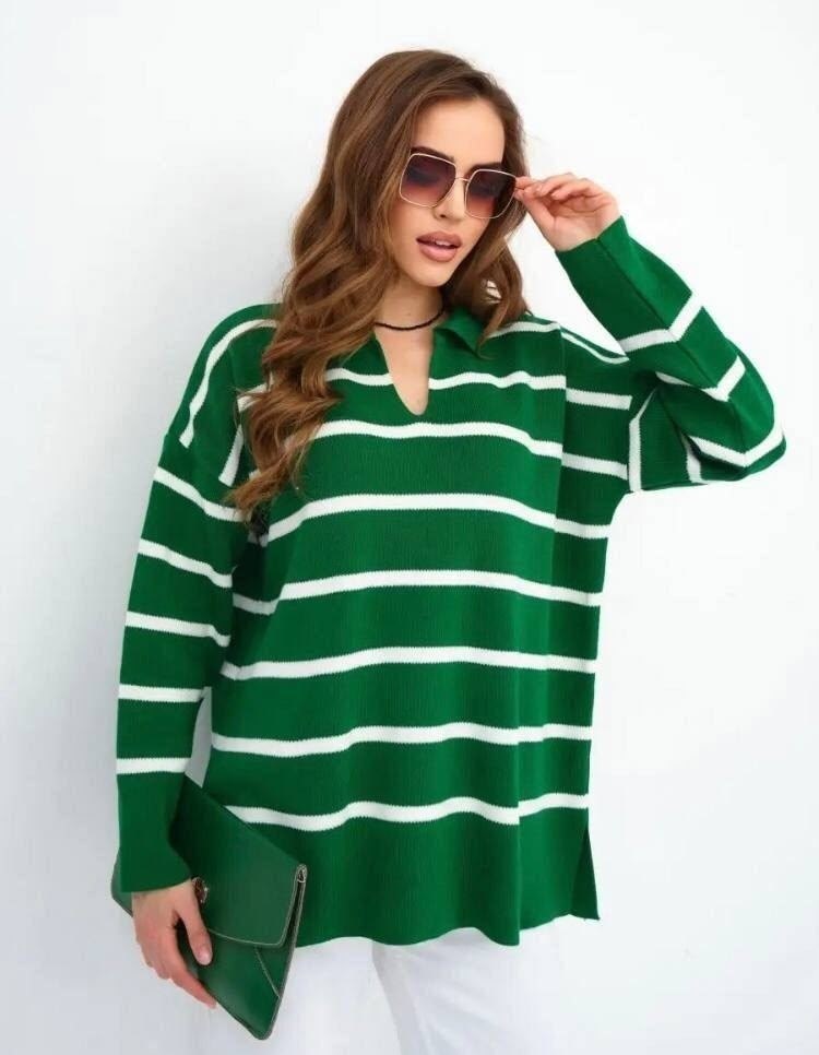 женская кофта,полосатая кофта оверсайз,удлиненный свитер oversize кофта в полоску pina santina,джемпер в полоску,джемпер в полоску оверсайз