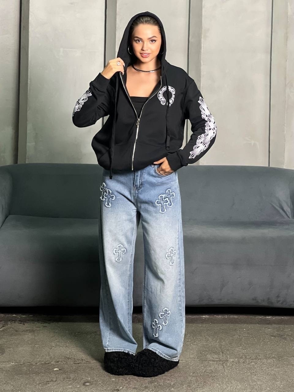 зип худи chrome hearts,chrome hearts hoodie,толстовка с капюшоном,худи chrome hearts,толстовка с капюшоном мужская