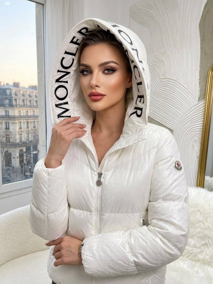 пуховик женский,пуховик moncler,куртка женская в стиле chanel,куртка теплая люкс в стиле chanel,короткий пуховик