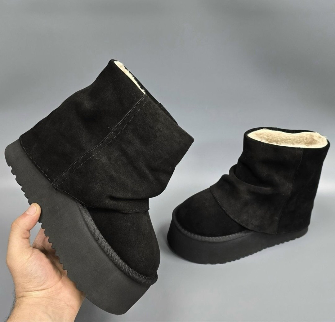 ,угги зимние на толстой подошве с мехом forever rose,угги,угги ugg из натуральной шерсти черный 39 ru,ugg classic ultra mini замшевые ботинки на платформе черный