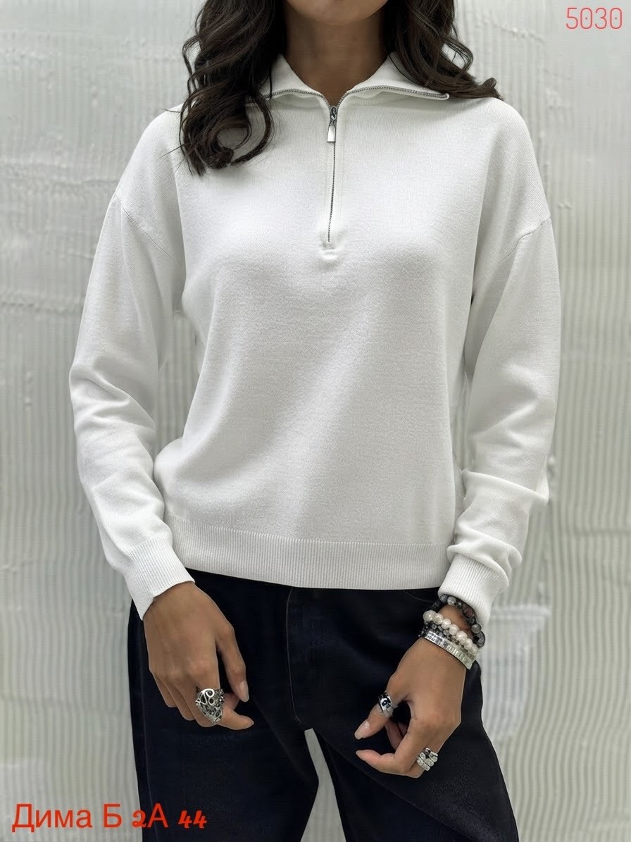 джемпер женский,женская кофта,свитер оверсайз с горлом на молнии kk fashion,свитшот женская,свитер женский белый