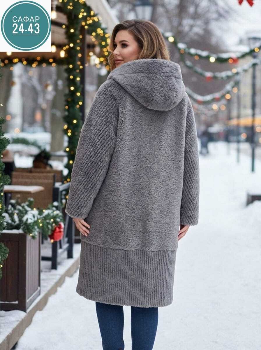 дубленка женская коричневая с капюшоном tr-1233 brown,женская двухсторонняя дубленка из эко замши с капюшоном,дубленка женская,дубленка женская зимняя,дубленка зимняя