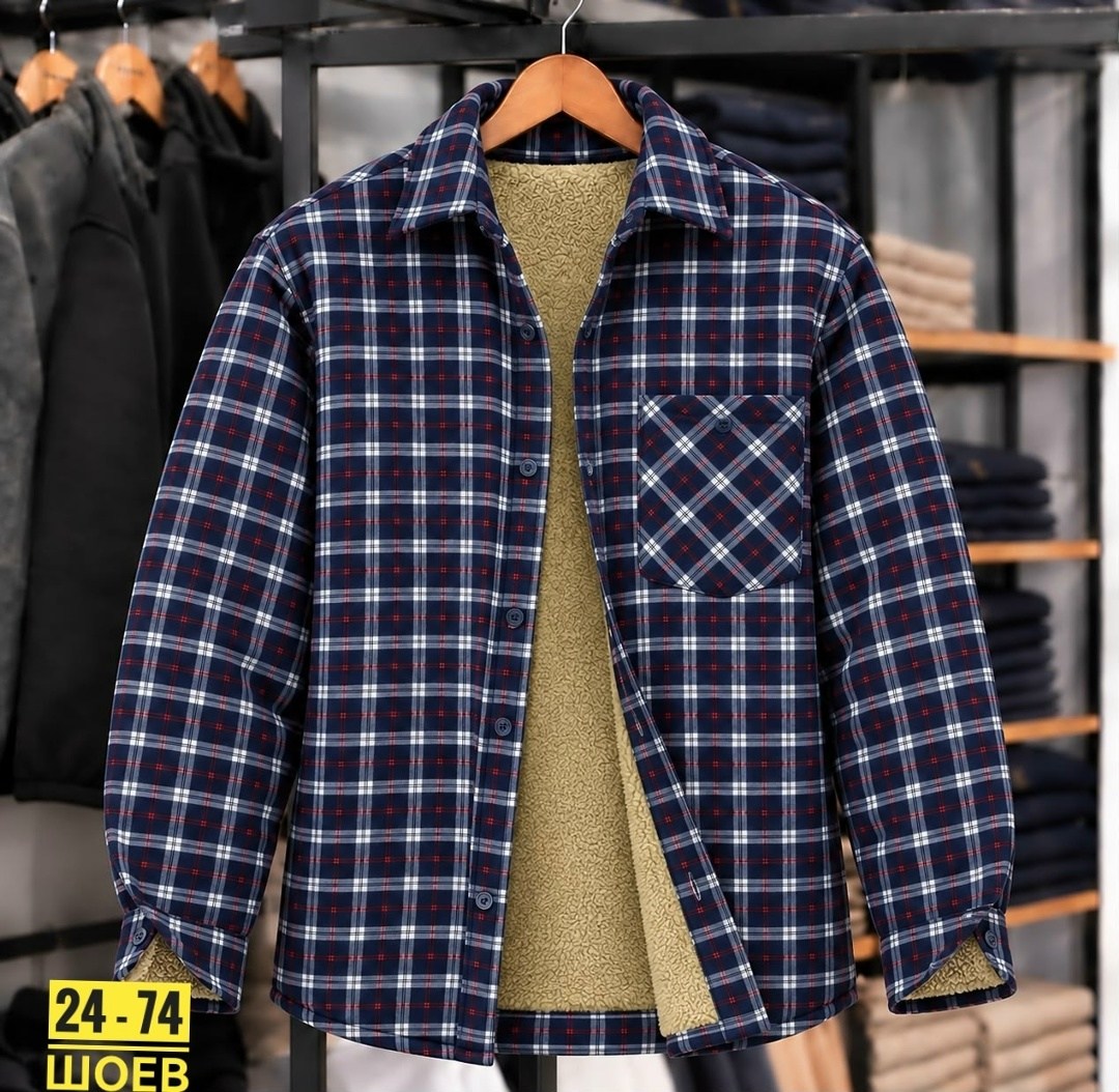 рубашка в клетку теплая h&h fashion,рубашка теплая на флисе,рубашка теплая,рубашка мужская на флисе,рубашка в клетку теплая на флисе