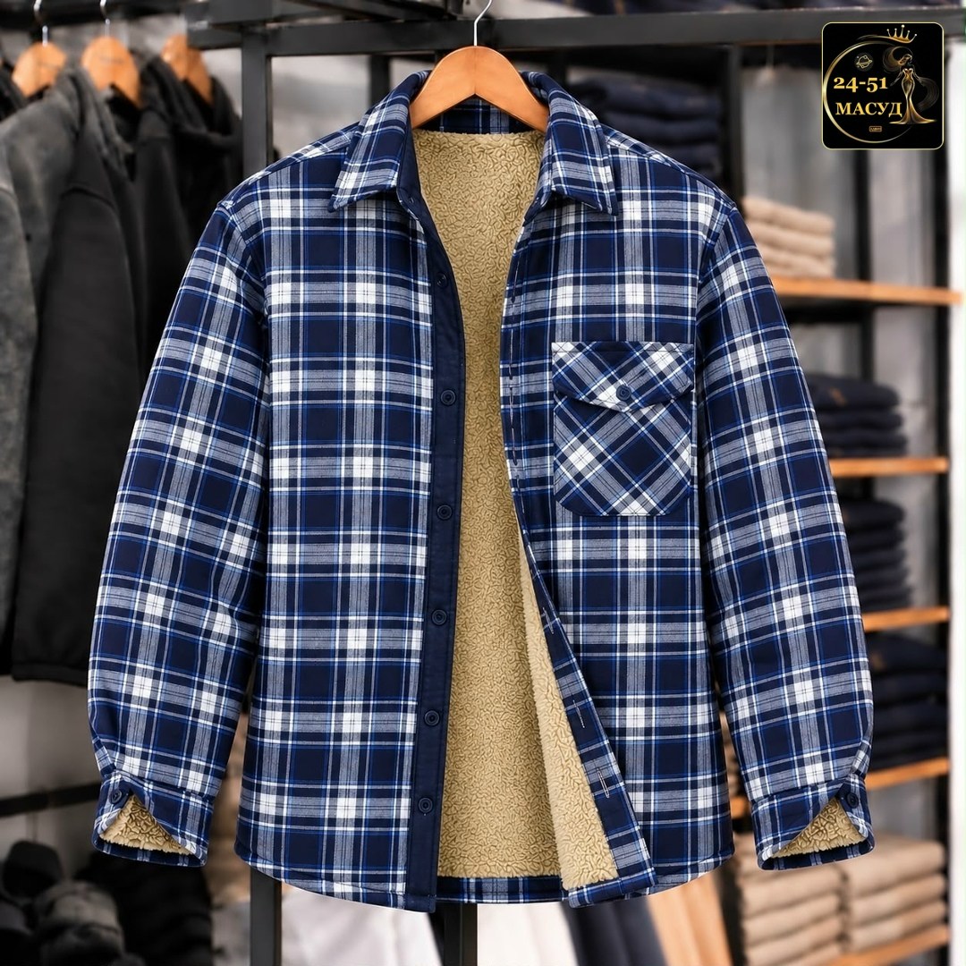 рубашка в клетку теплая h&h fashion,рубашка теплая на флисе,теплая рубашка,мужская клетчатая рубашка,флисовая рубашка