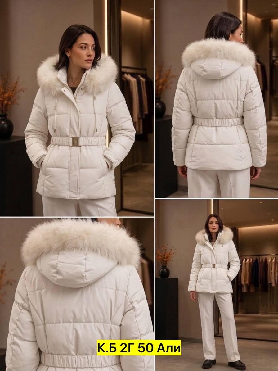 белый спортивный пуховик с мехом f-663-2-75-bl,зимние женские куртки,короткий пуховик,белая спортивная пуховик с мехом,пуховики с мехом