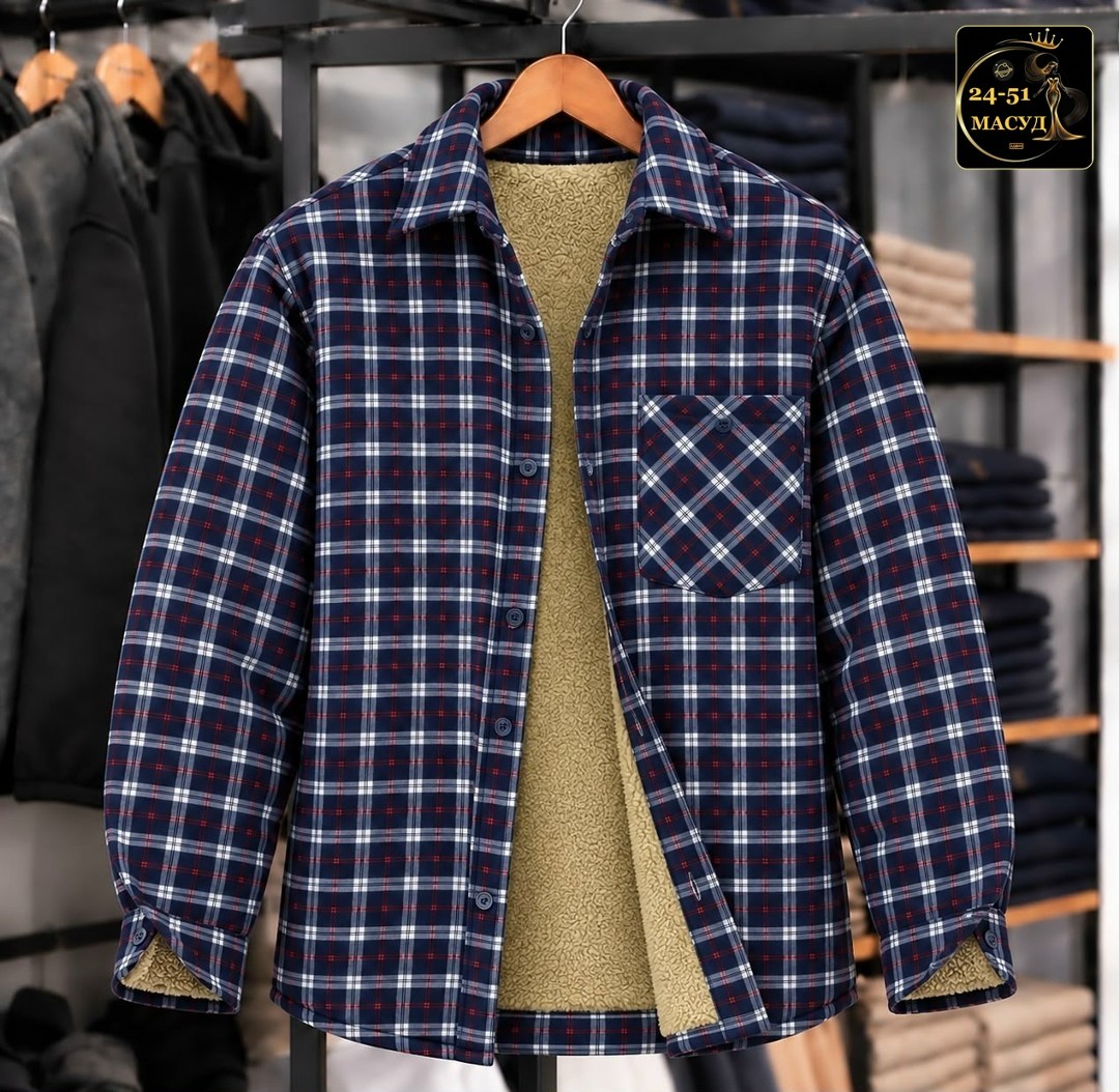 рубашка в клетку теплая h&h fashion,рубашка теплая на флисе,теплая рубашка,мужская клетчатая рубашка,флисовая рубашка