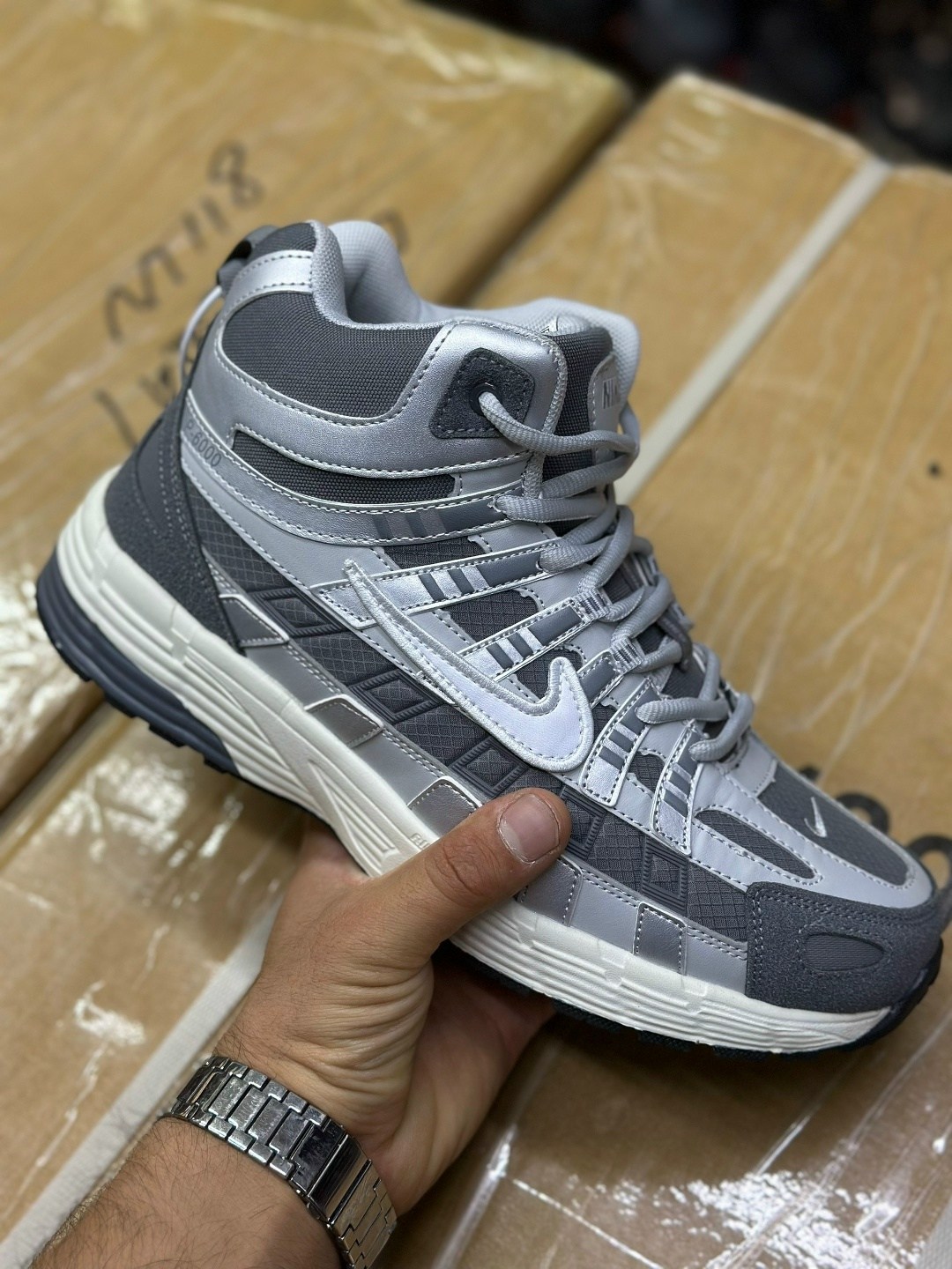 зимние кроссовки nike p-6000 high,кроссовки зимние nike,кроссовки мужские зимние nike,мужские кроссовки nike,nike p-6000 high black grey зимние