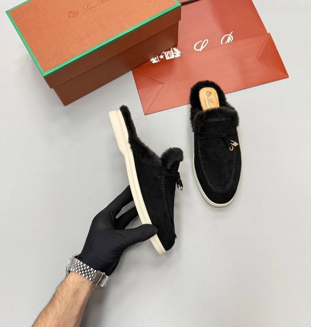,лоферы loro piana,лоферы женские loro piana,мюли с мехом,loro piana замшевые лоферы summer charms walk