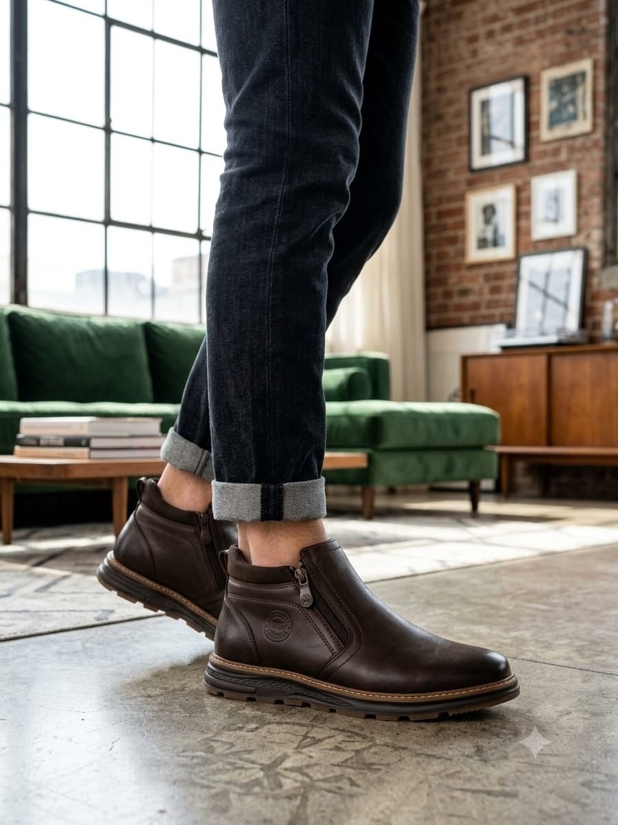 ботинки мужские,мужские ботинки натуральная кожа gugu 44499.0, мужская зимняя,челси ботинки мужские,ботинки мужскиe из натуральной кожи