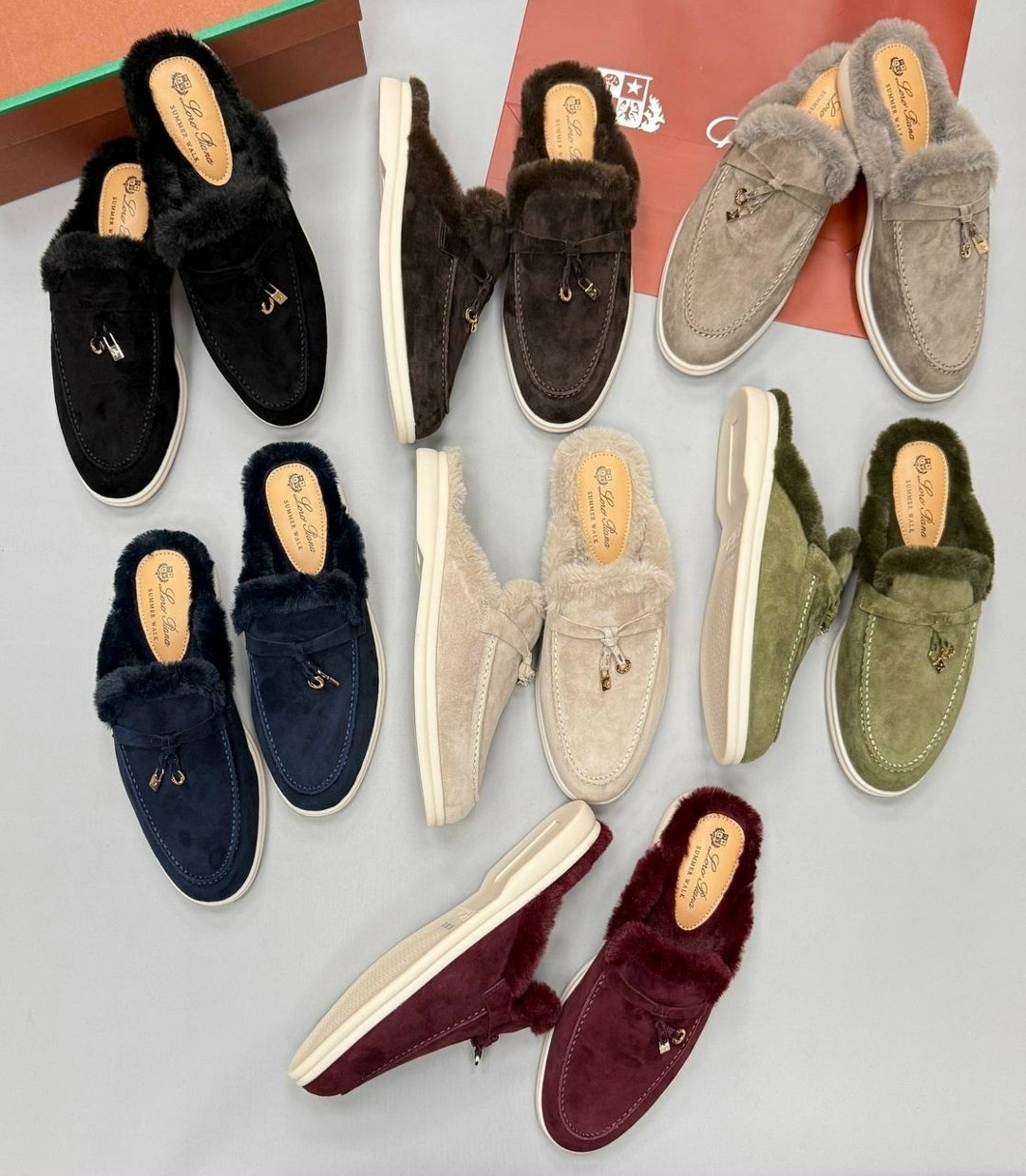 ,лоферы loro piana,лоферы женские loro piana,мюли с мехом,loro piana замшевые лоферы summer charms walk