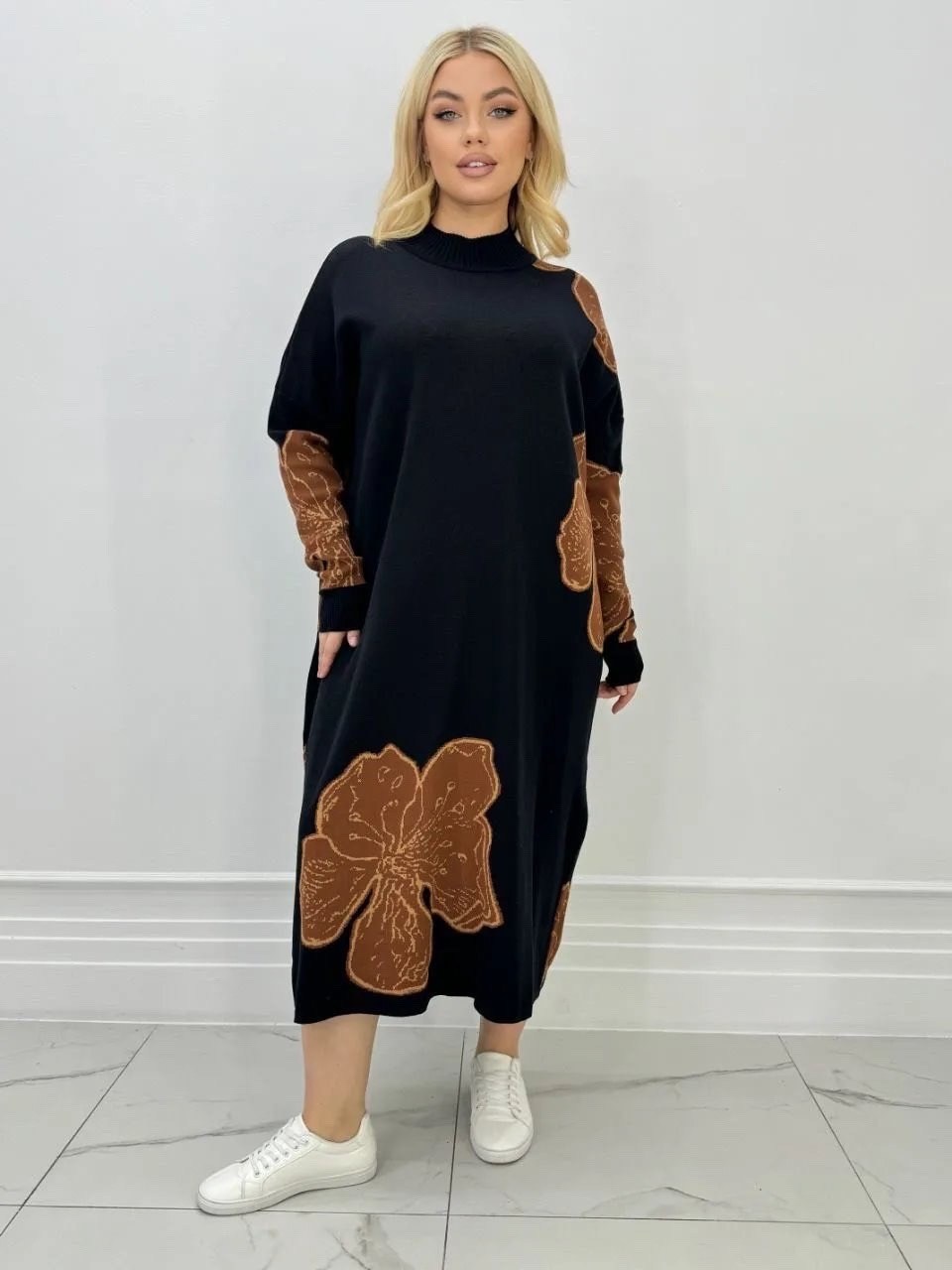 платье женская,коричневое платье оверсайз тёплое olesya masyutina,вязаные платья,платье "реджина" коричневое,платье